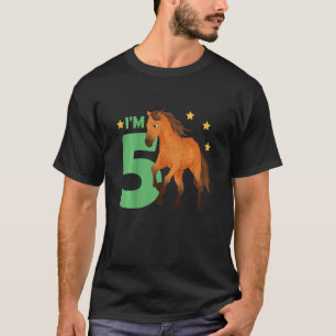 Camiseta Niños niños 5 años caballo de cumpleaños 5 años Ri