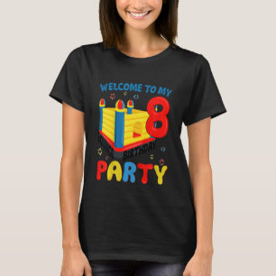 Camiseta Niños Niños 8 cumpleaños Jumper Trampoline Tema Pa