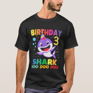Camiseta Niños niños bebé tiburón de 3 años de edad Doo de