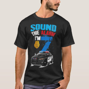 Camiseta Niños niños coche de policía 7 cumpleaños regalo d