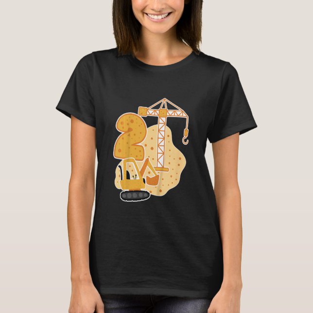 Camiseta Niños niños cumpleaños 2º cumpleaños Digger Crane (Anverso)