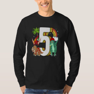 Camiseta Niños Niños Cumpleaños 5 Años Con Dino Y Dinos