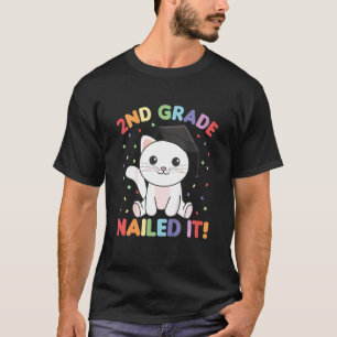 Camiseta Niños Niños de 2do Grado Lo Logró Gato Graduación