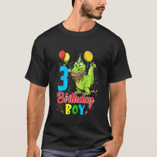 Camiseta Niños niños de 3 años T Rex Dinosaur 3er cumpleaño