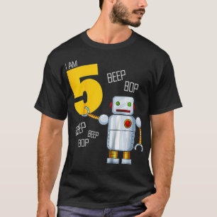 Camiseta Niños Niños de 5 años Robot para niños que aman o