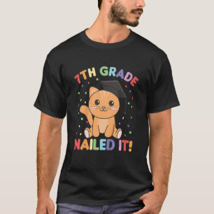 Camiseta Niños Niños de 7º Grado Lo Logró Gato Graduación