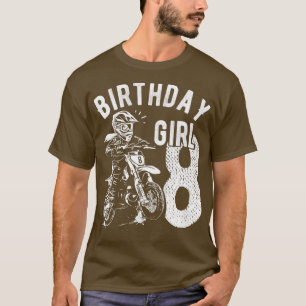 Camiseta Niños niños de 8 años chicas de cumpleaños Moto en