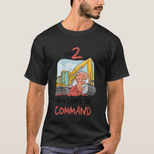 Camiseta Niños Niños Dos Años Excavador de Cumpleaños Niño