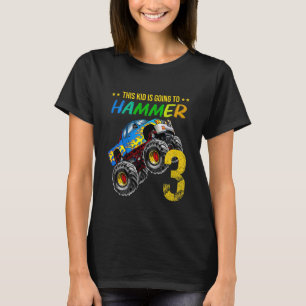 Camiseta Niños Niños Niños 3er cumpleaños Monstruo Camión C