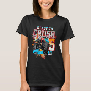 Camiseta Niños Niños Niños 5 Años Monstruo Camión Cumpleaño