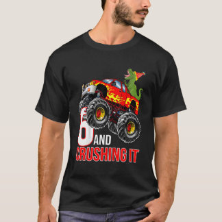 Camiseta Niños Niños Niños 6 Monstruo de Cumpleaños Camión