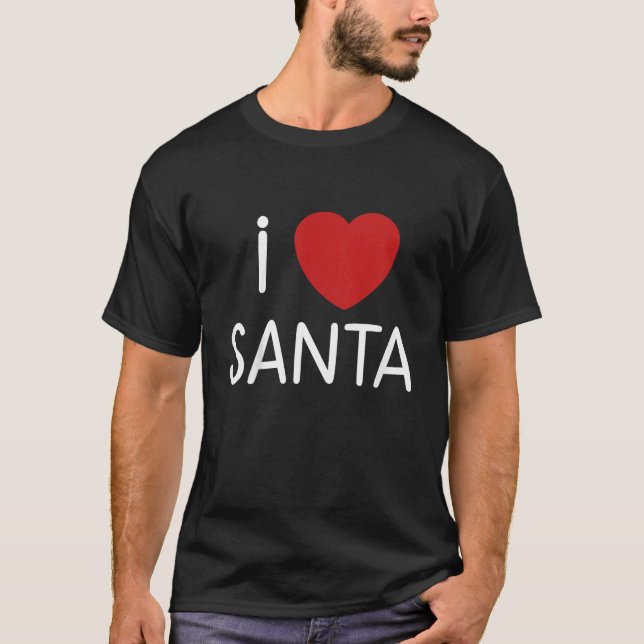 Camiseta Niños niños pequeños amo a Santa Claus Chicas de n (Anverso)
