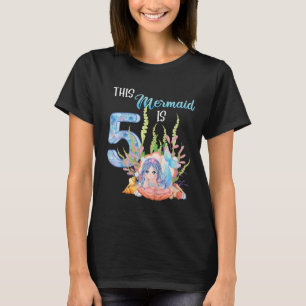 Camiseta Niños Niños Quinto Cumpleaños Chica Sirvienta de 5