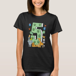 Camiseta Niños Niños Quinto Cumpleaños Niños Fiesta W Giraf