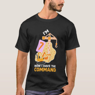 Camiseta Niños Niños Siete 7 años Séptimo Día Excavador Niñ
