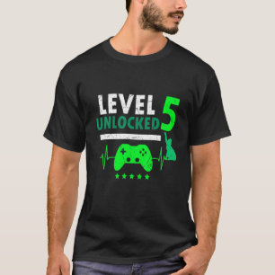 Camiseta Niños Nivel 5 Juego De Vídeo Desbloqueado Gato Lov