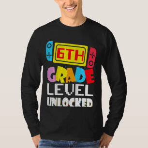Camiseta Niños Nivel 6to Grado Desbloqueado Videojugador De