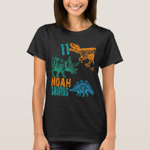 Camiseta Niños Noah Saurus 11º cumpleaños Boys Rex Bday Par
