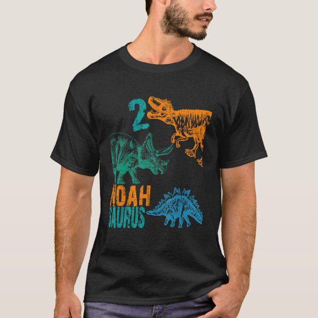 Camiseta Niños Noah Saurus 2º cumpleaños Boys Rex Bday Fies (Anverso)