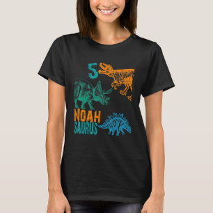 Camiseta Niños Noah Saurus 5º cumpleaños Boys Rex Bday Fies