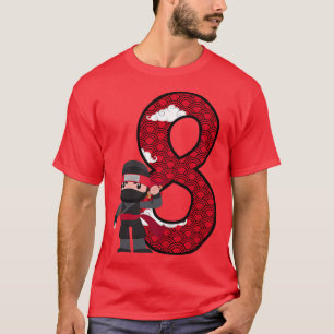 Camiseta Niños Noche niño de cumpleaños Ninja 8 años Ninja 