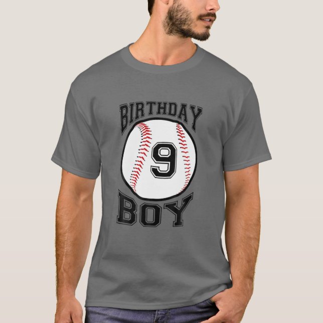 Camiseta Niños Noveno Cumpleaños 2012 Niños De Béisbol Nuev (Anverso)