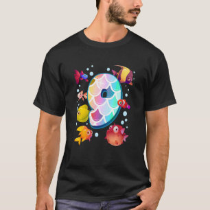 Camiseta Niños Noveno Cumpleaños Pescado Arcoiris Tetra Pop