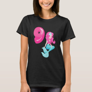 Camiseta Niños Novenos Chicas de cumpleaños 9 años Sirenas 