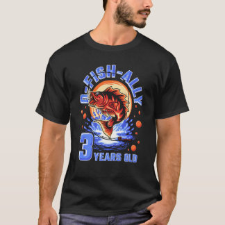 Camiseta Niños O-Fish-Ally 3 años, niños 3 cumpleaños Wi