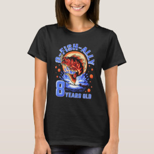 Camiseta Niños O-Fish-Ally 8 años, niños 8 cumpleaños Wi