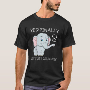 Camiseta Niños Ocho 88 Años Fiesta de Pastel Elefante Zooke