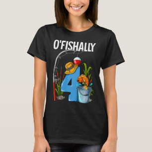 Camiseta Niños O'fishally 4 años de edad Cumpleaños de 4to.