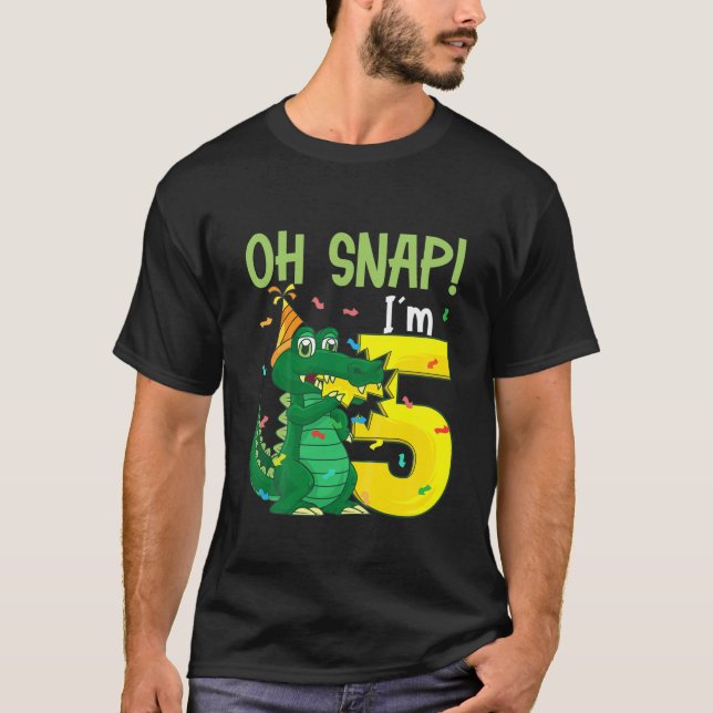Camiseta Niños Oh Snap Soy 5 Cocodrilo 5.º Alligato De Cump (Anverso)