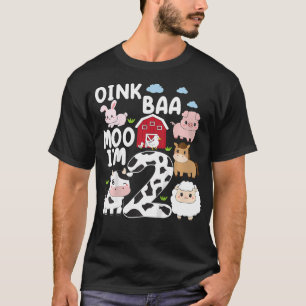 Camiseta Niños Oink Baa Moo IM Farm Animales Cumpleaños Par