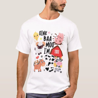 Camiseta Niños Oink Baa Moo Soy Dos Pequeños Agricultores 2