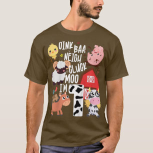 Camiseta Niños Oink Baa Neigh Cluck Moo I'm One Farmer 1er