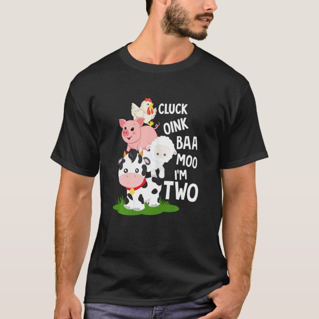 Camiseta Niños Oink Baa Neigh Cluck Moo Soy Dos Años (Anverso)