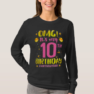 Camiseta Niños Omg es mi décimo Chica de cumpleaños, 10 año