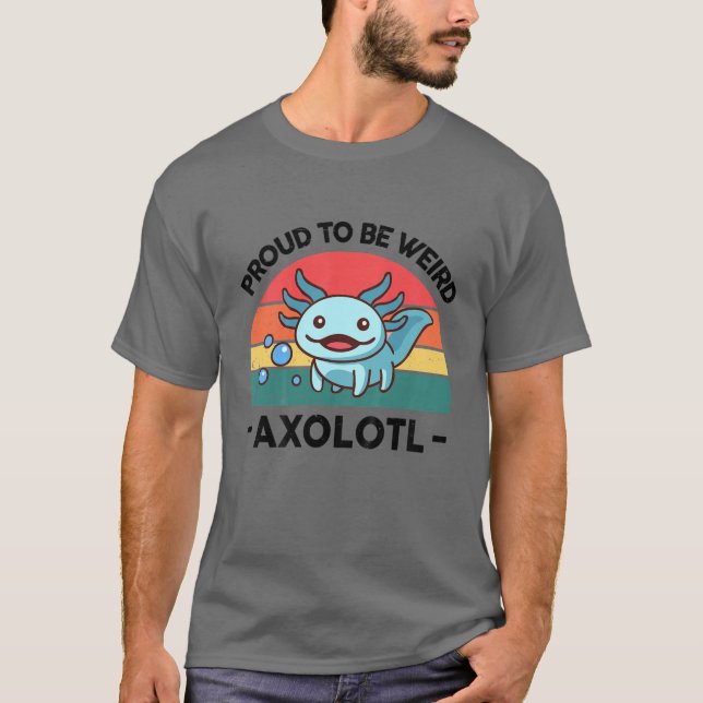 Camiseta Niños Orgullosos De Ser Raros Axolotl Azul Caminat (Anverso)