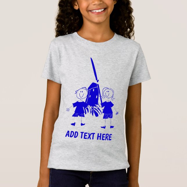Camiseta Niños palos holandeses azules (Anverso)