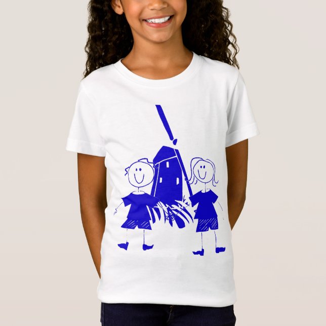 Camiseta Niños palos holandeses azules (Anverso)