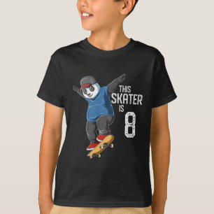 Camiseta Niños Panda Skater - Este Patinador Tiene 8 Años -