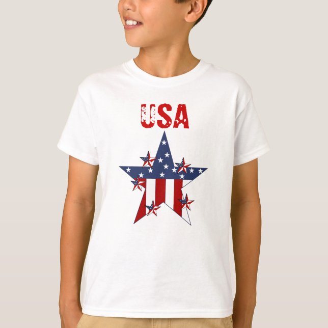 Camiseta Niños Patriotas Estrellas Estados Unidos (Anverso)