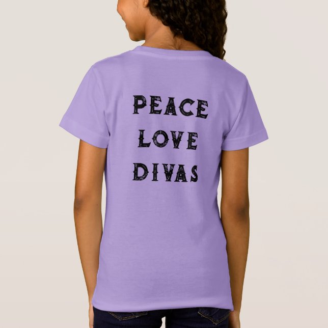 Camiseta Niños PEACE LOVE DIVAS Blossom & Lilybug T-Shirt (Reverso)