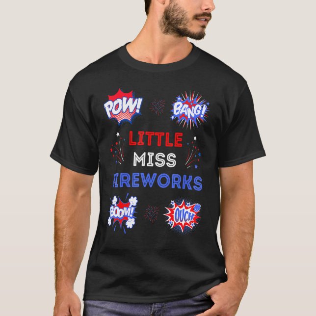 Camiseta Niños Pequeña Miss Fuegos Artificiales Empujan a C (Anverso)