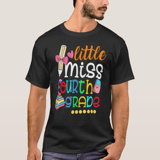 Camiseta Niños Pequeña Miss Tercer Grado De Vuelta A La Esc (Anverso)