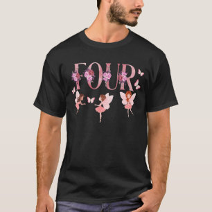 Camiseta Niños Pequeño Chica de hadas 4º cumpleaños Fa de 4