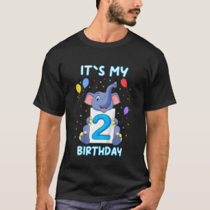 Camiseta Niños Pequeños Elefantes Segundo cumpleaños Mi cum