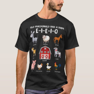 Camiseta Niños pequeños granjeros animales El viejo MacDona