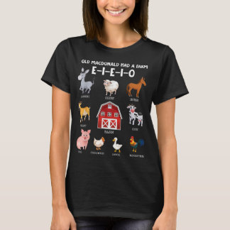 Camiseta Niños pequeños granjeros animales El viejo MacDona